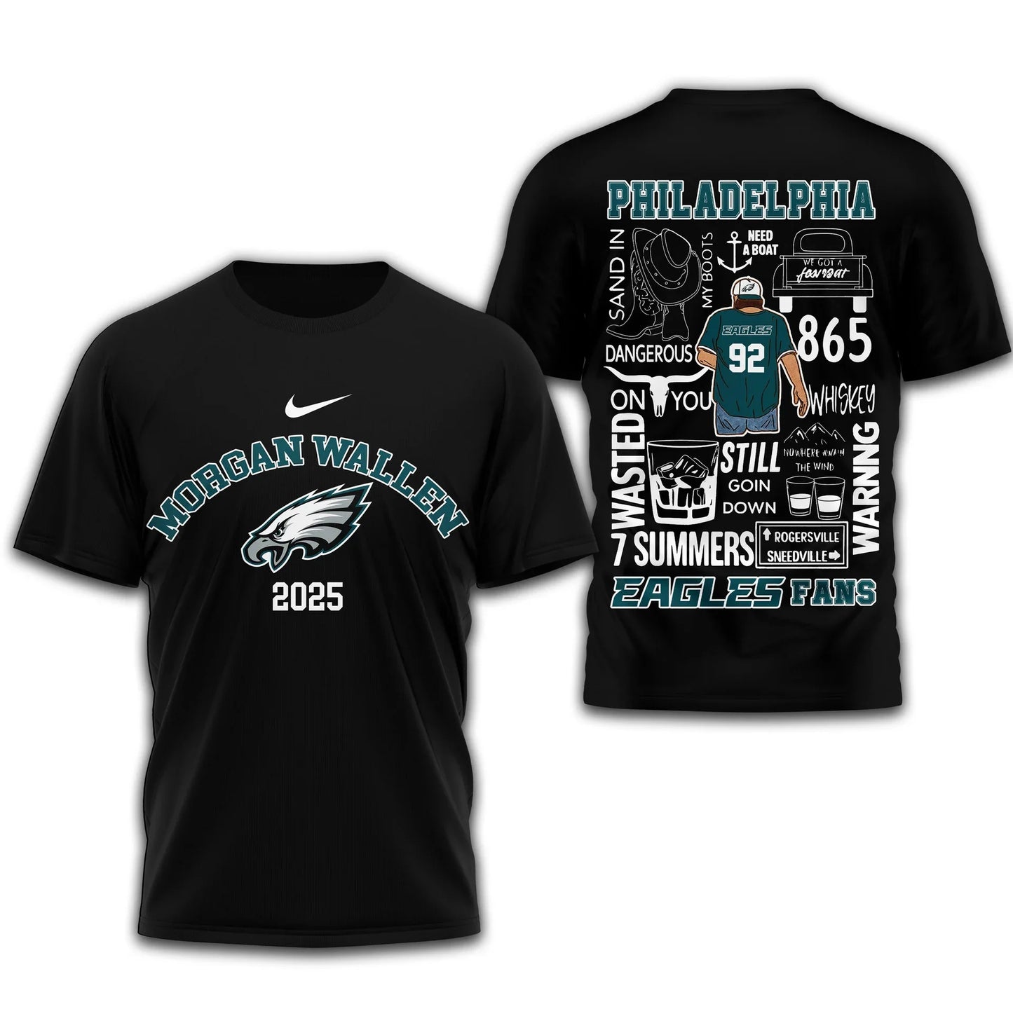 LIMITED EDITION - NEW CUSTOMIZED NFL02 PPE PHILADELPHIA EAGLES T-SHIRT | MULTIPLE COLORS AVAILABLE