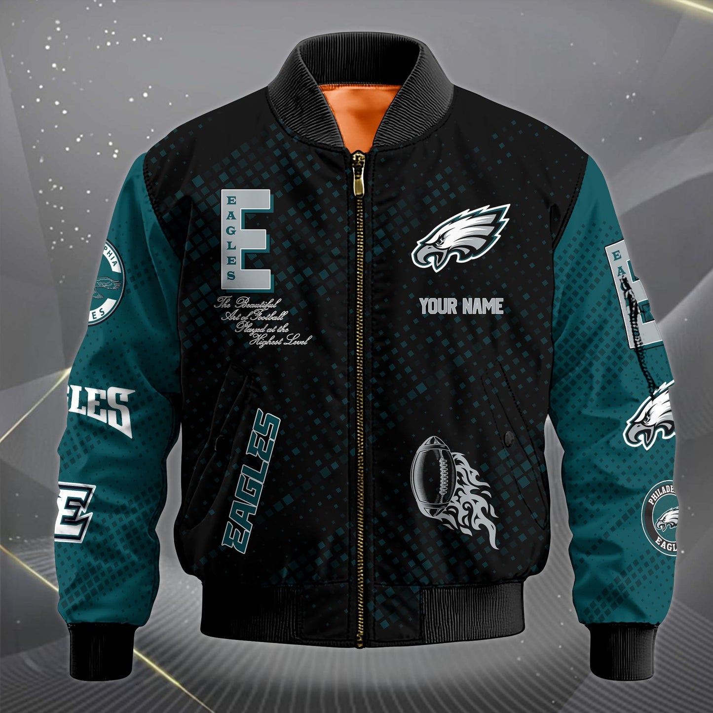 LIMITED EDITION - NEW CUSTOMIZED NFL02 PPE PHILADELPHIA EAGLES SATIN VARSITY JACKET & LONG PANTS