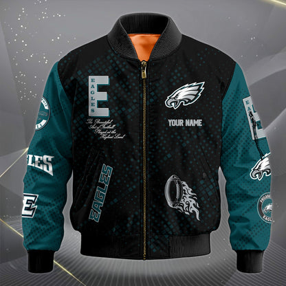 LIMITED EDITION - NEW CUSTOMIZED NFL02 PPE PHILADELPHIA EAGLES SATIN VARSITY JACKET & LONG PANTS