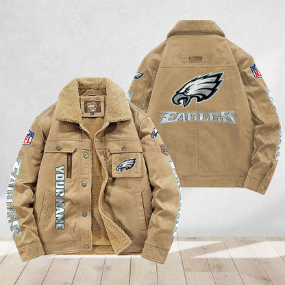 LIMITED EDITION - NEW CUSTOMIZED NFL02 PPE PHILADELPHIA EAGLES FLEECE JACKET