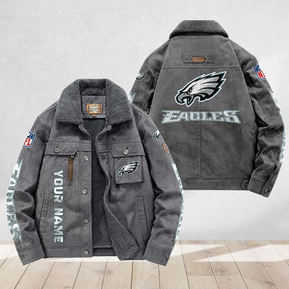 LIMITED EDITION - NEW CUSTOMIZED NFL02 PPE PHILADELPHIA EAGLES FLEECE JACKET