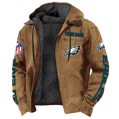 LIMITED EDITION - NEW CUSTOMIZED NFL02 PPE PHILADELPHIA EAGLES HOODED CARDIGAN JACKET