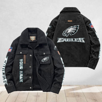 LIMITED EDITION - NEW CUSTOMIZED NFL02 PPE PHILADELPHIA EAGLES FLEECE JACKET