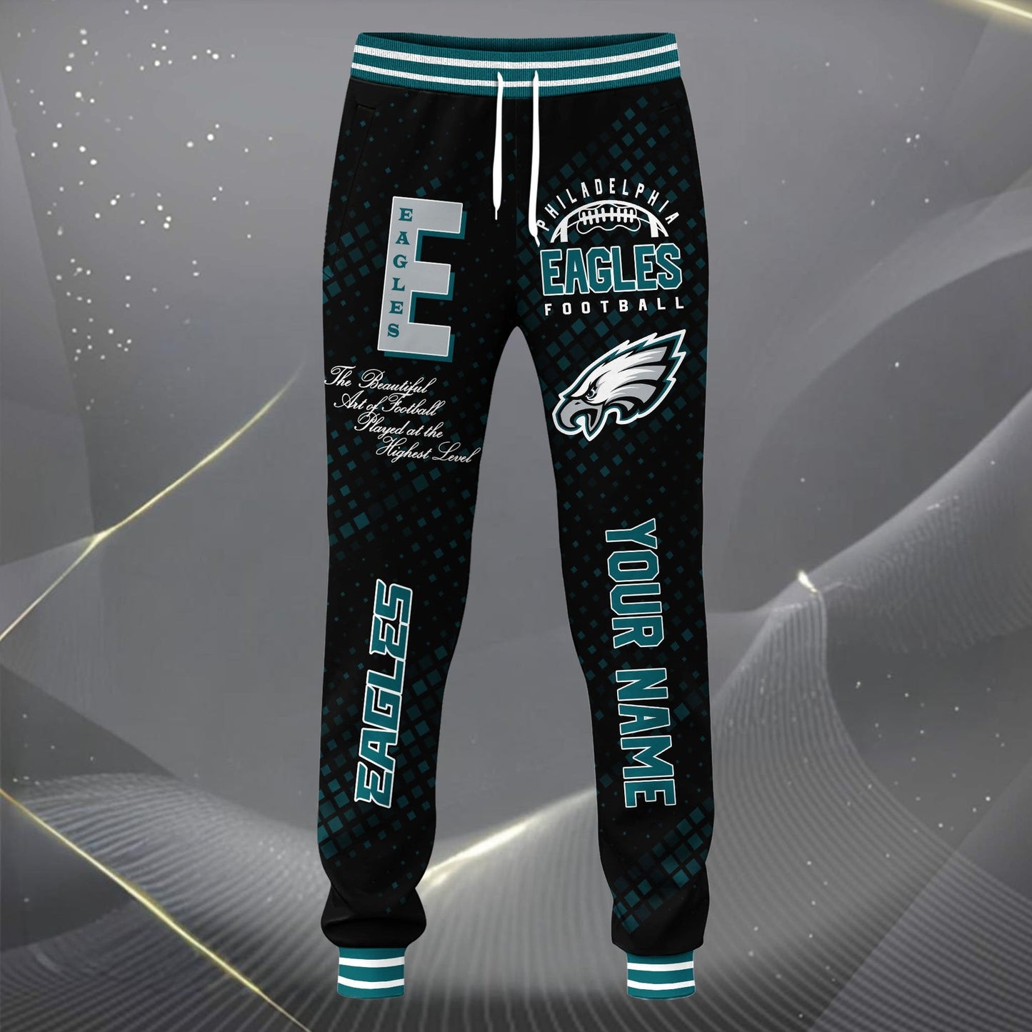 LIMITED EDITION - NEW CUSTOMIZED NFL02 PPE PHILADELPHIA EAGLES SATIN VARSITY JACKET & LONG PANTS
