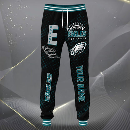 LIMITED EDITION - NEW CUSTOMIZED NFL02 PPE PHILADELPHIA EAGLES SATIN VARSITY JACKET & LONG PANTS