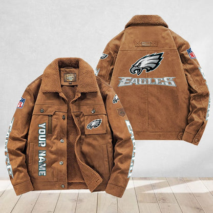 LIMITED EDITION - NEW CUSTOMIZED NFL02 PPE PHILADELPHIA EAGLES FLEECE JACKET