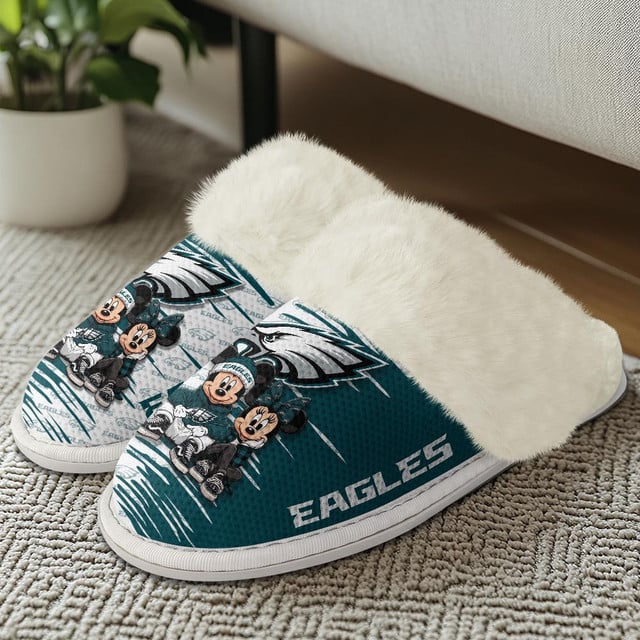 LIMITED EDITION - NEW CUSTOMIZED NFL02 PPE PHILADELPHIA EAGLES COTTON SLIPPERS