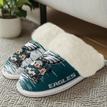 LIMITED EDITION - NEW CUSTOMIZED NFL02 PPE PHILADELPHIA EAGLES COTTON SLIPPERS