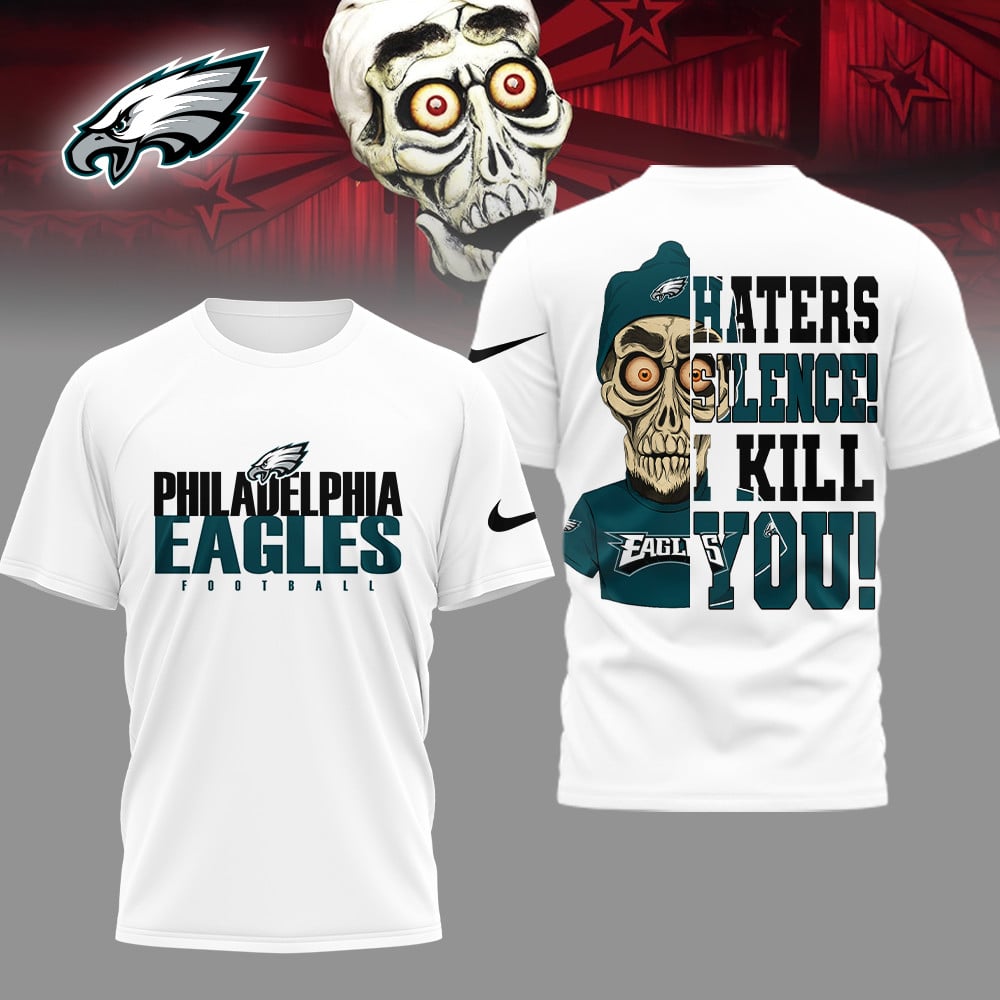 LIMITED EDITION - NEW CUSTOMIZED NFL02 PPE PHILADELPHIA EAGLES HATERS SILENCE I KILL YOU SHIRT
