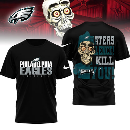 LIMITED EDITION - NEW CUSTOMIZED NFL02 PPE PHILADELPHIA EAGLES HATERS SILENCE I KILL YOU SHIRT