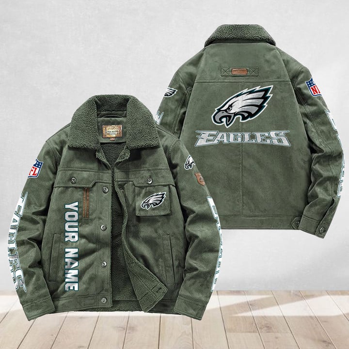 LIMITED EDITION - NEW CUSTOMIZED NFL02 PPE PHILADELPHIA EAGLES FLEECE JACKET