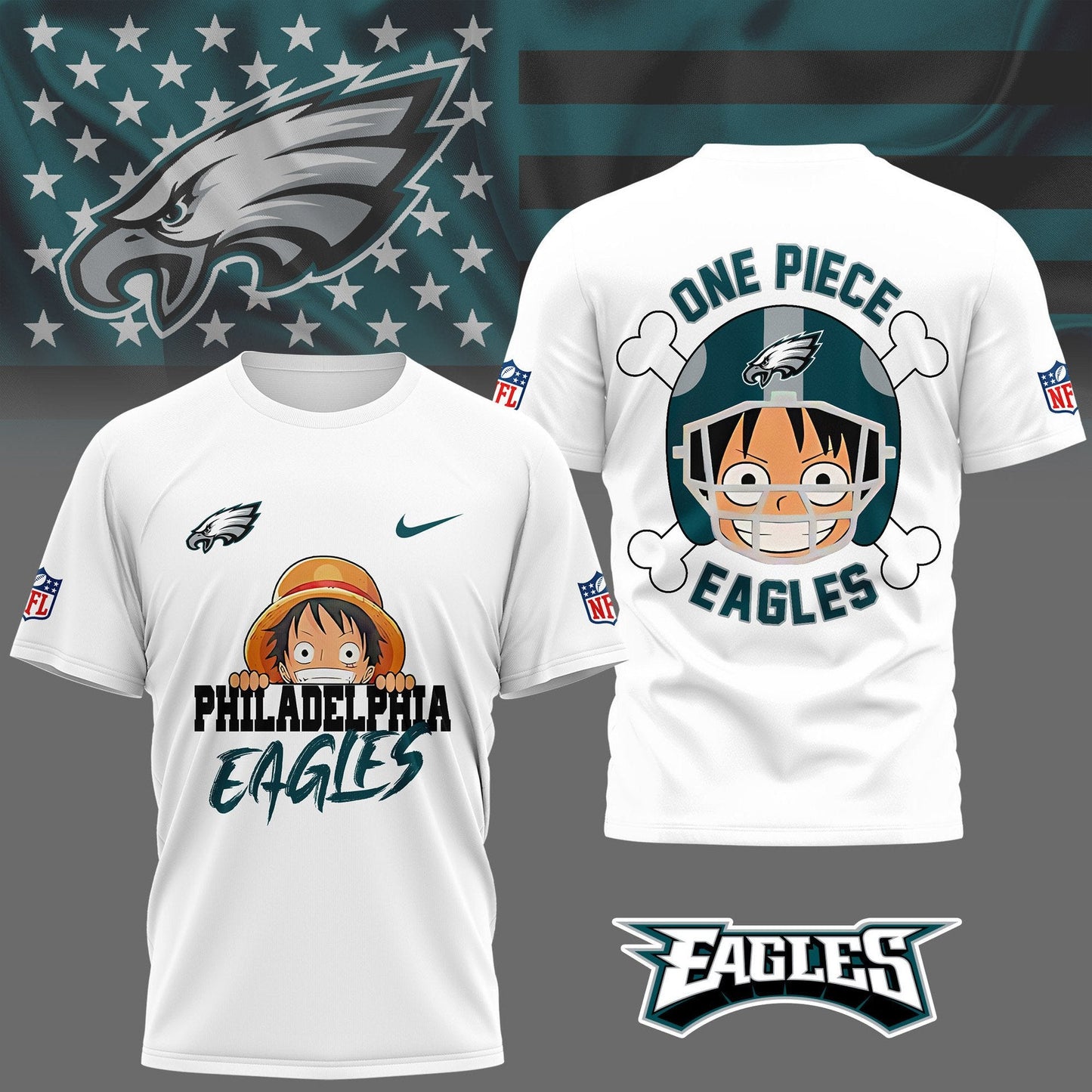 LIMITED EDITION - NEW CUSTOMIZED NFL02 PPE PHILADELPHIA EAGLES ONE PIECE FAN 3D SHIRT