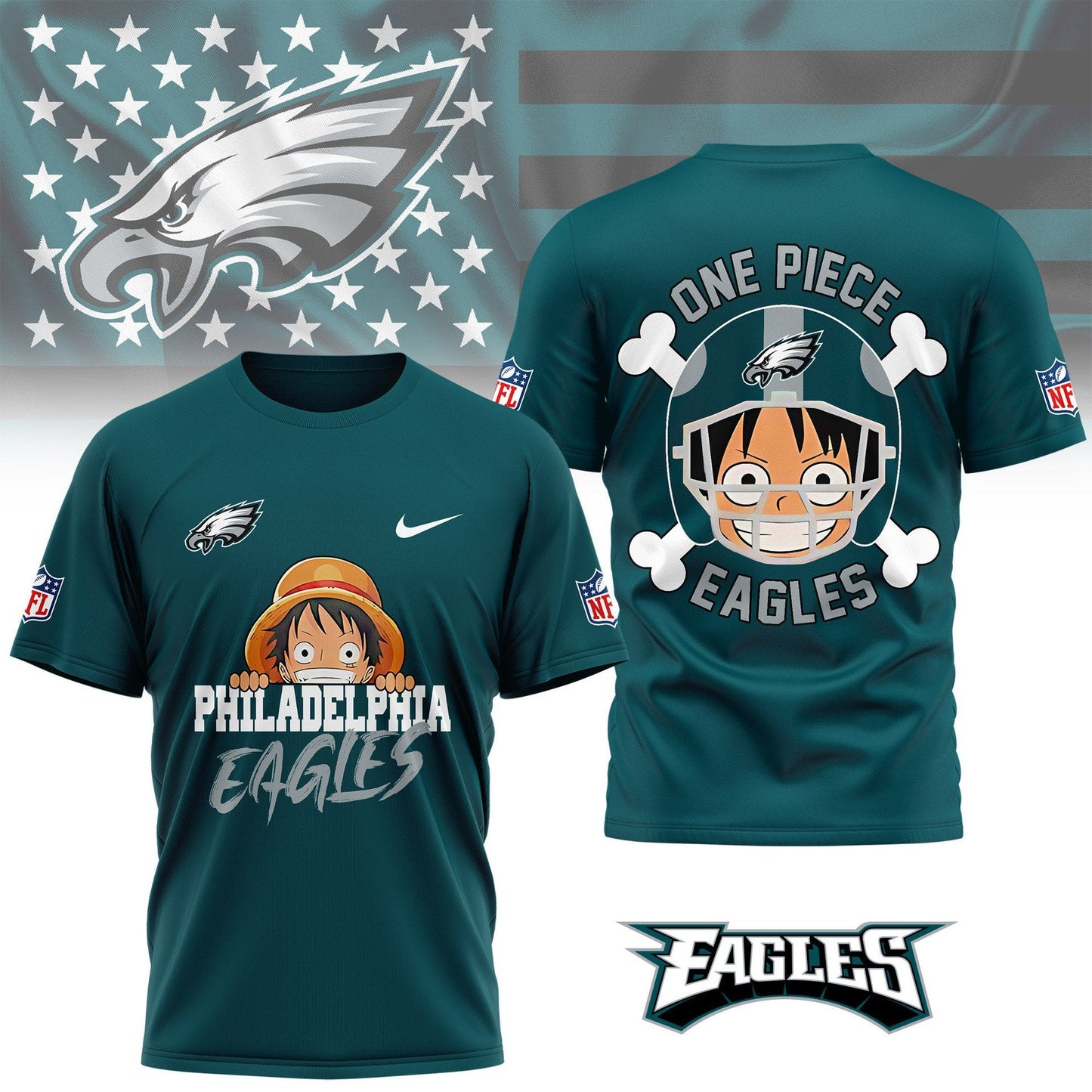 LIMITED EDITION - NEW CUSTOMIZED NFL02 PPE PHILADELPHIA EAGLES ONE PIECE FAN 3D SHIRT