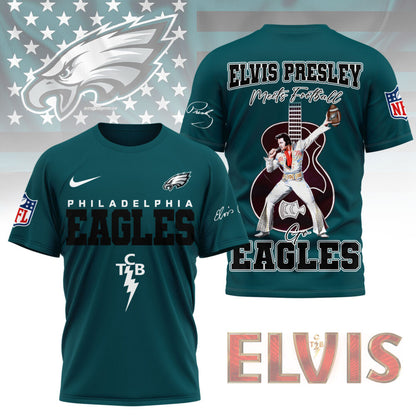 LIMITED EDITION - NEW CUSTOMIZED NFL02 PPE PHILADELPHIA EAGLES X ELVIS PRESLEY FAN 3D SHIRT
