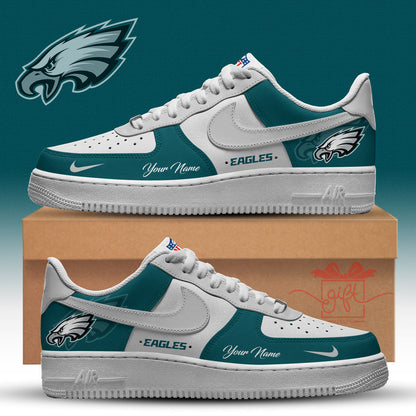 LIMITED EDITION - NEW CUSTOMIZED NFL02 PPE PHILADELPHIA EAGLES AF1 SNEAKERS