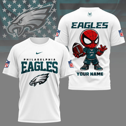 LIMITED EDITION - NEW CUSTOMIZED NFL02 PPE PHILADELPHIA EAGLES SPIDER HERO 3D SHIRT