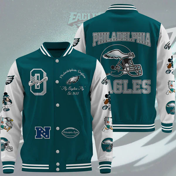 LIMITED EDITION - NEW CUSTOMIZED NFL02 PPE PHILADELPHIA EAGLES BASEBALL JACKET