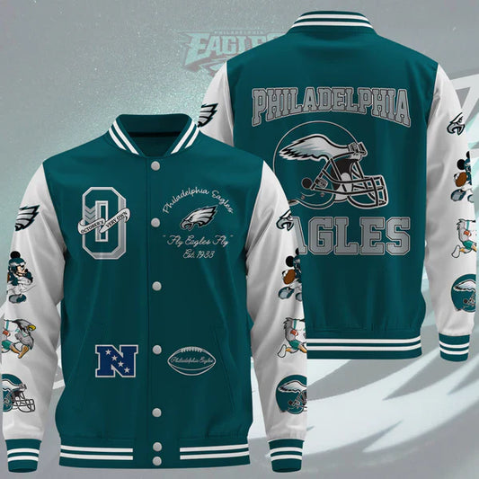 LIMITED EDITION - NEW CUSTOMIZED NFL02 PPE PHILADELPHIA EAGLES BASEBALL JACKET