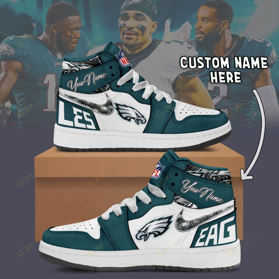 LIMITED EDITION - NEW CUSTOMIZED NFL02 PPE PHILADELPHIA EAGLES AIR JORDAN 1