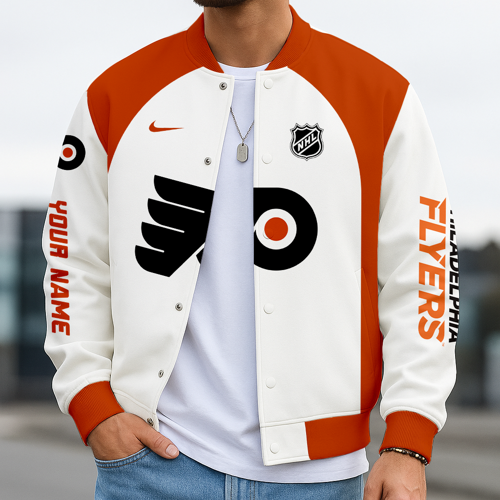 LIMITED EDITION - NEW CUSTOMIZED NHL27 PPF PHILADELPHIA FLYERS BASEBALL JACKET