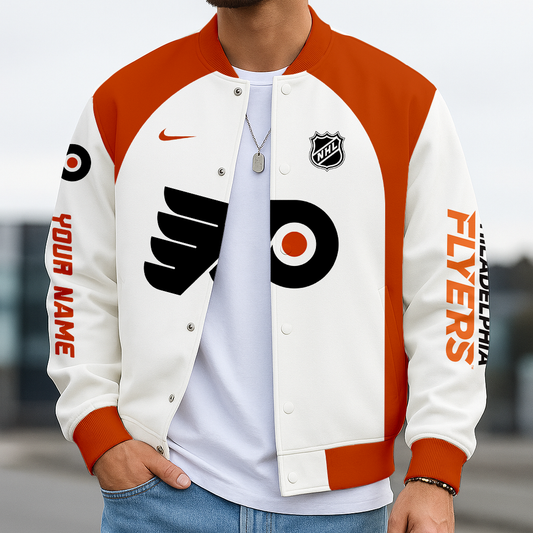 LIMITED EDITION - NEW CUSTOMIZED NHL27 PPF PHILADELPHIA FLYERS BASEBALL JACKET