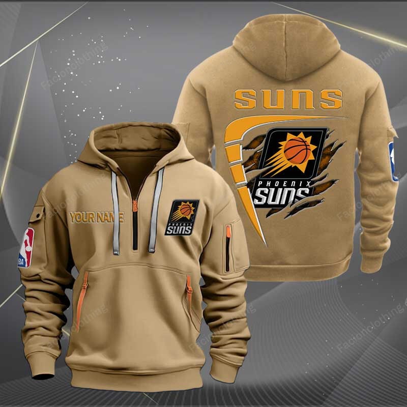 LIMITED EDITION - NEW CUSTOMIZED NBA21 PS PHOENIX SUNS QUARTER ZIP HOODIE