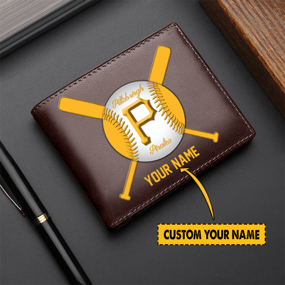 LIMITED EDITION - NEW CUSTOMIZED MLB29 PB PIRATES LEATHER WALLET