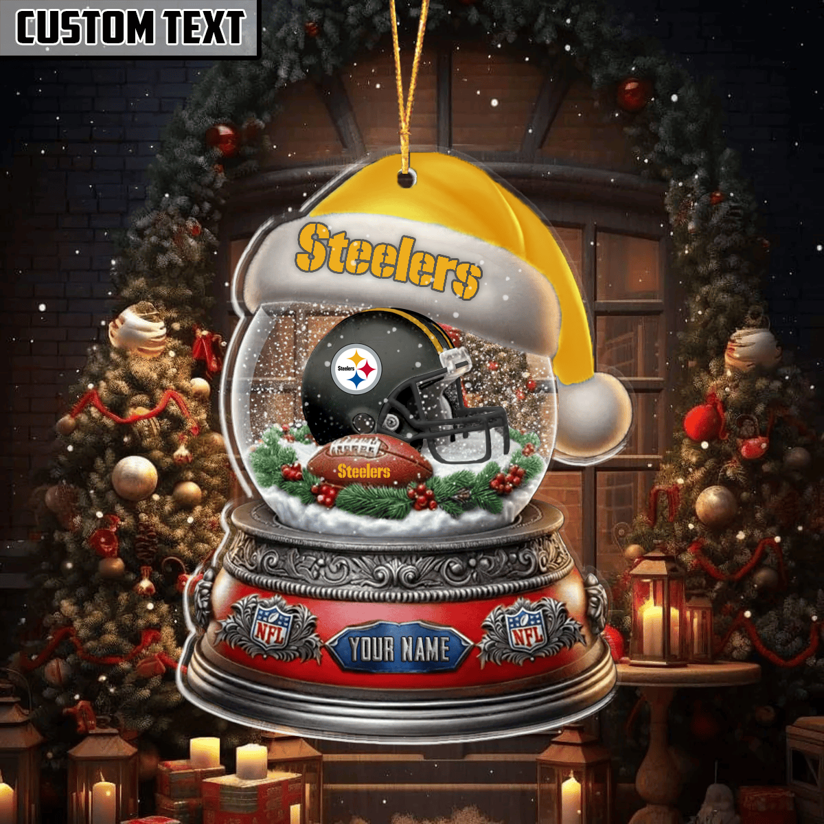 LIMITED EDITION - NEW CUSTOMIZED NFL14 PSB PITTSBURGH STEELERS ORNAMENT