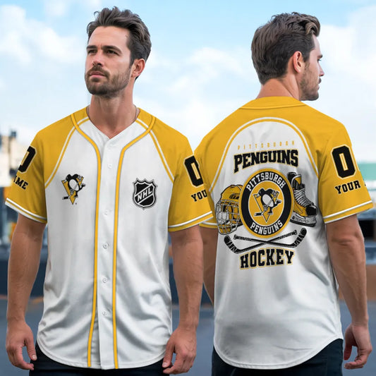 LIMITED EDITION - NEW CUSTOMIZED NHL26 PB PENGUINS BASEBALL JERSEY