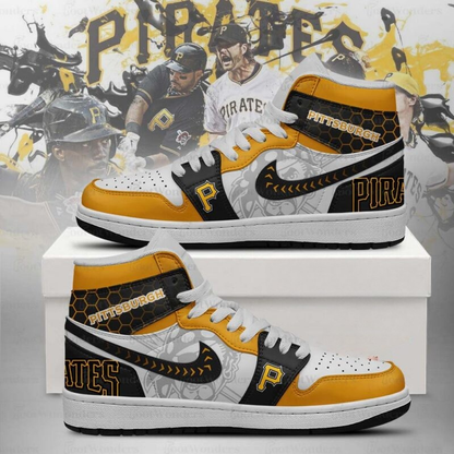 LIMITED EDITION - NEW CUSTOMIZED MLB29 PB PIRATES AIR JORDAN SNEAKERS
