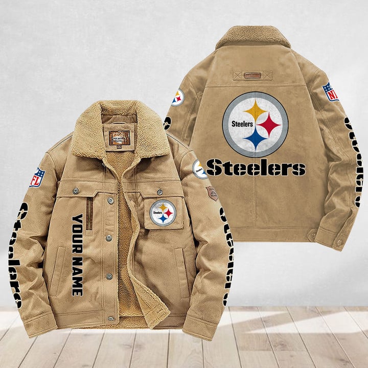 LIMITED EDITION - NEW CUSTOMIZED NFL14 PSB PITTSBURGH STEELERS FLEECE JACKET