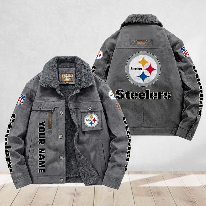 LIMITED EDITION - NEW CUSTOMIZED NFL14 PSB PITTSBURGH STEELERS FLEECE JACKET