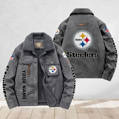 LIMITED EDITION - NEW CUSTOMIZED NFL14 PSB PITTSBURGH STEELERS FLEECE JACKET