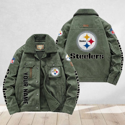 LIMITED EDITION - NEW CUSTOMIZED NFL14 PSB PITTSBURGH STEELERS FLEECE JACKET