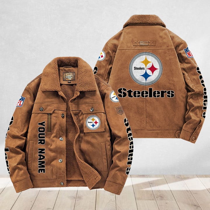 LIMITED EDITION - NEW CUSTOMIZED NFL14 PSB PITTSBURGH STEELERS FLEECE JACKET