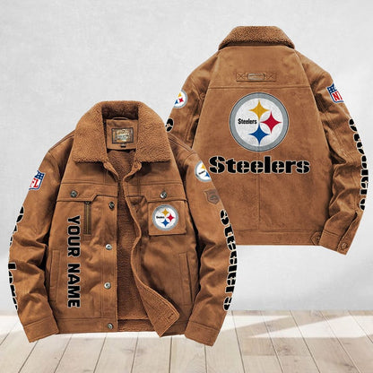 LIMITED EDITION - NEW CUSTOMIZED NFL14 PSB PITTSBURGH STEELERS FLEECE JACKET
