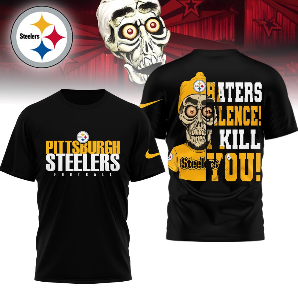 LIMITED EDITION - NEW CUSTOMIZED NFL14 PSB PITTSBURGH STEELERS HATERS SILENCE I KILL YOU SHIRT