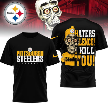 LIMITED EDITION - NEW CUSTOMIZED NFL14 PSB PITTSBURGH STEELERS HATERS SILENCE I KILL YOU SHIRT