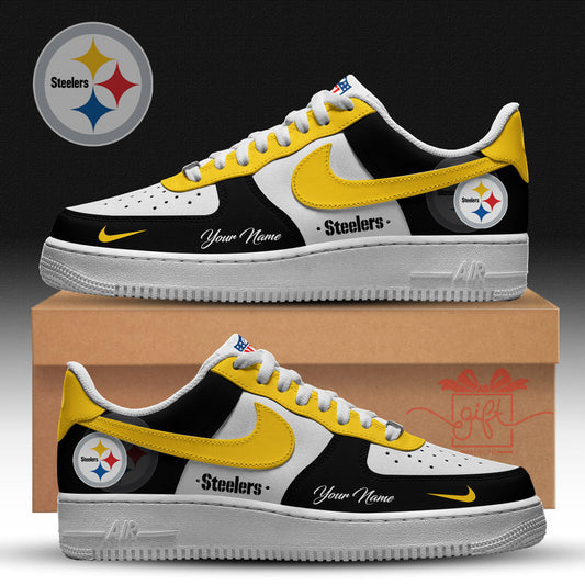 LIMITED EDITION - NEW CUSTOMIZED NFL14 PSB PITTSBURGH STEELERS AF1 SNEAKERS