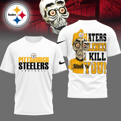 LIMITED EDITION - NEW CUSTOMIZED NFL14 PSB PITTSBURGH STEELERS HATERS SILENCE I KILL YOU SHIRT