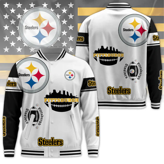 LIMITED EDITION - NEW CUSTOMIZED NFL14 PSB PITTSBURGH STEELERS BASEBALL JACKET