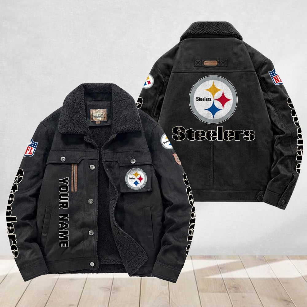 LIMITED EDITION - NEW CUSTOMIZED NFL14 PSB PITTSBURGH STEELERS FLEECE JACKET