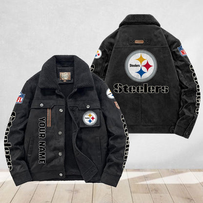 LIMITED EDITION - NEW CUSTOMIZED NFL14 PSB PITTSBURGH STEELERS FLEECE JACKET