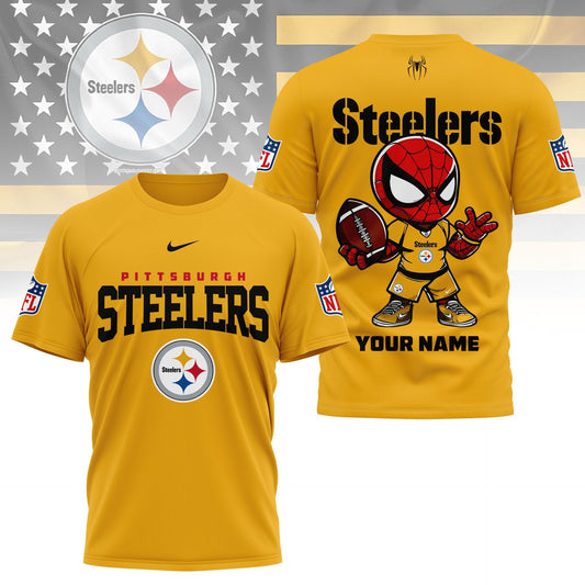 LIMITED EDITION - NEW CUSTOMIZED NFL14 PSB PITTSBURGH STEELERS SPIDER HERO 3D SHIRT