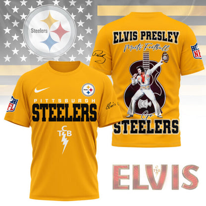 LIMITED EDITION - NEW CUSTOMIZED NFL14 PSB PITTSBURGH STEELERS X ELVIS PRESLEY FAN 3D SHIRT