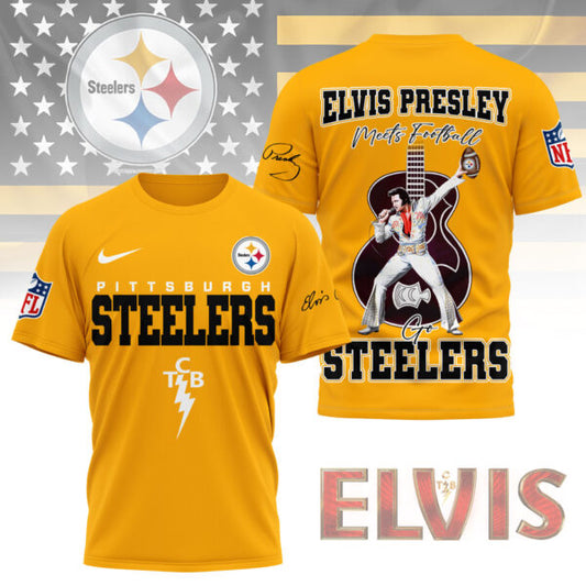 LIMITED EDITION - NEW CUSTOMIZED NFL14 PSB PITTSBURGH STEELERS X ELVIS PRESLEY FAN 3D SHIRT