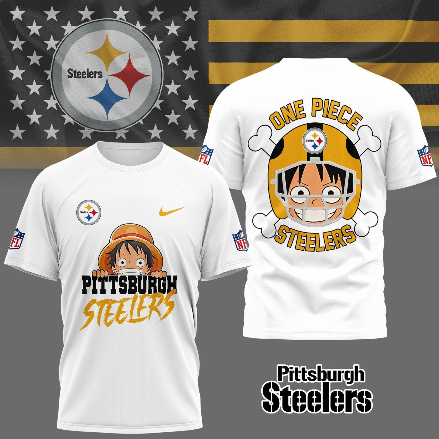 LIMITED EDITION - NEW CUSTOMIZED NFL14 PSB PITTSBURGH STEELERS ONE PIECE FAN 3D SHIRT