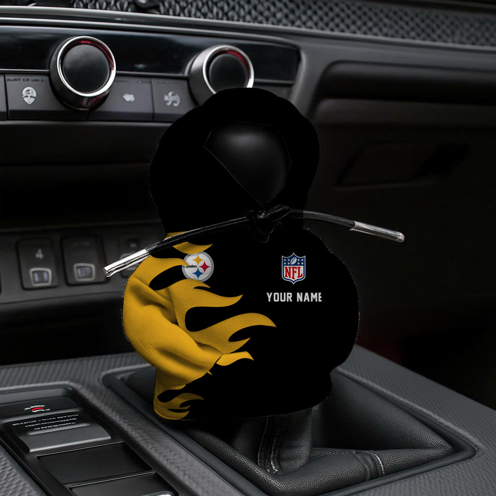 LIMITED EDITION - NEW CUSTOMIZED NFL14 PSB PITTSBURGH STEELERS CAR HOODIE SHIFT KNOB COVER