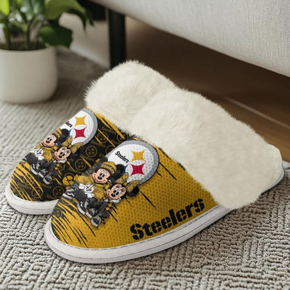 LIMITED EDITION - NEW CUSTOMIZED NFL14 PSB PITTSBURGH STEELERS COTTON SLIPPERS