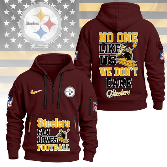 LIMITED EDITION - NEW CUSTOMIZED NFL14 PSB PITTSBURGH STEELERS QUARTER ZIP HOODIE
